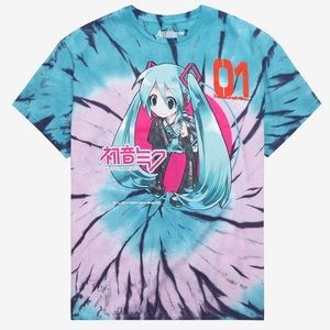 Hatsune Miku Chibi Tie-Dye T-Shirt- Size L/XL
